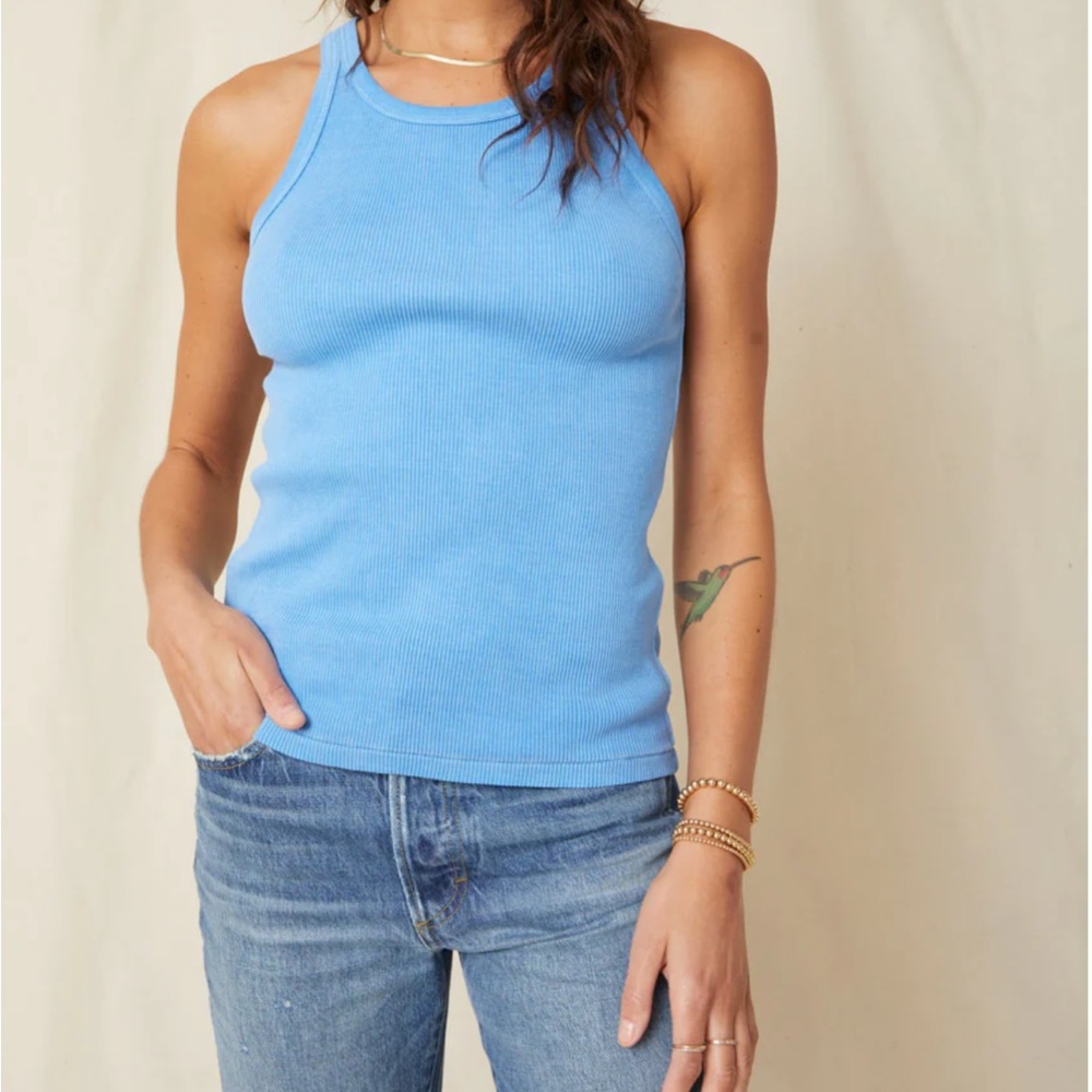 Amo long rib tank in color Tranquil Never worn sz L